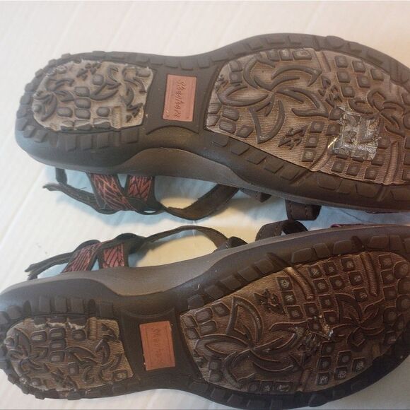 Skechers memory foam strappy leather sandals with Velcro and buckle - Picture 8 of 12